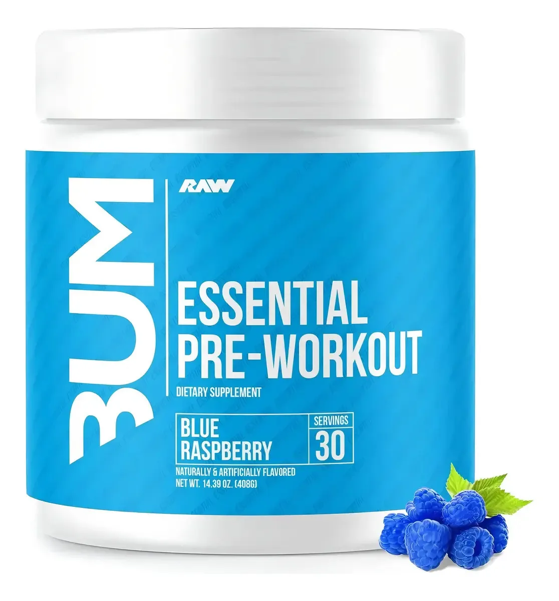 Pre Entreno Cbum Essential RAW Nutrition 30 Servicios Sabor Blue Raspberry CBUM Polvo
