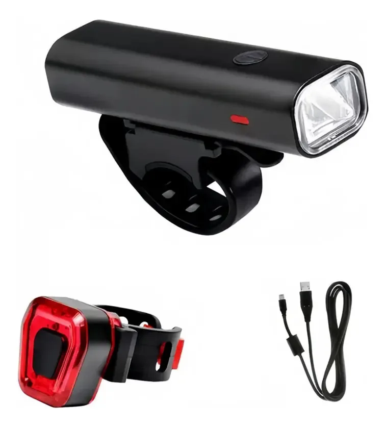 Set de Luces para Bicicleta USB Delantera y Trasera